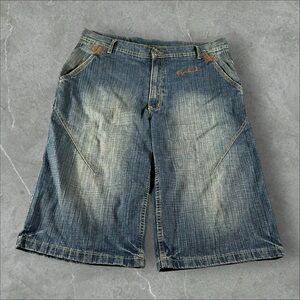 Vintage Don Jorts Mens 38 Blue‎ Y2K Baggy Wide Leg Grunge Hip Hop Mallgoth 2000s